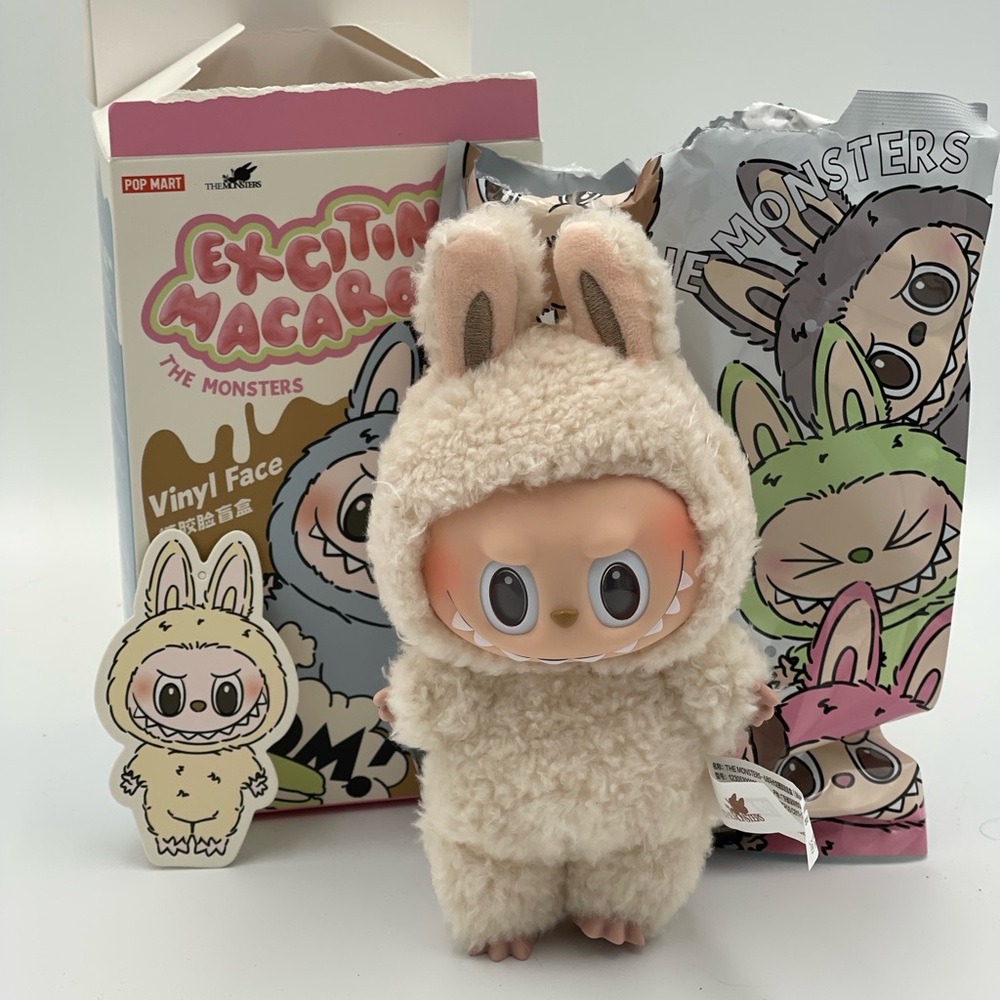 Pop Mart Exciting Macaron Plush Vinyl Face Doll - SOYMILK Labubu